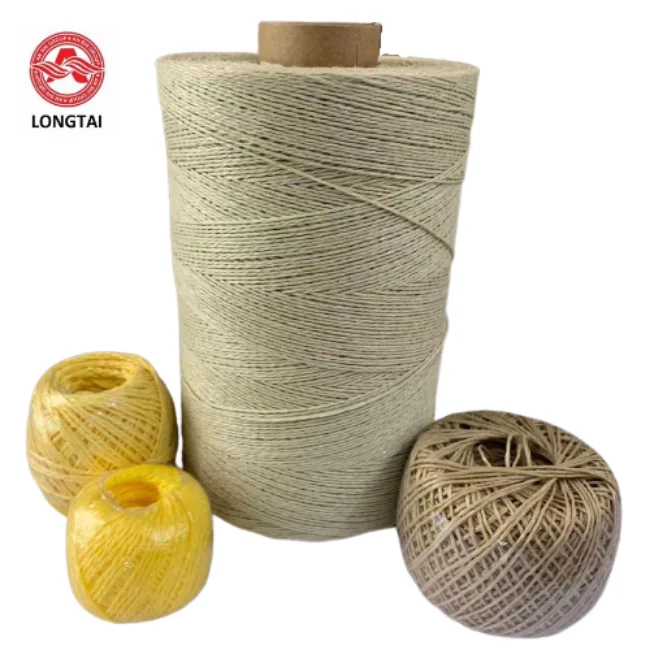 Russian Hotsale Twisted pp twine beige color 2ply Fibrillated sausage loop Twine 100% polypropylene food string