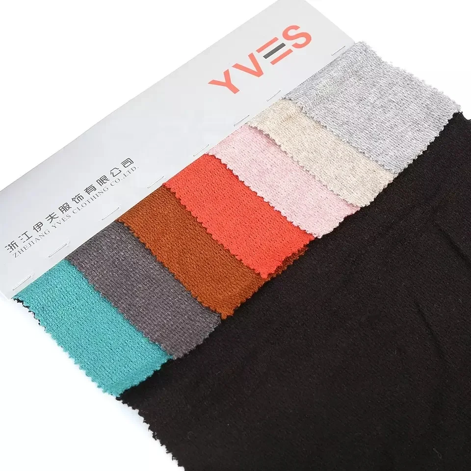 Custom Pure color soft winter clothing fabric custom soft cashmere knit fabric