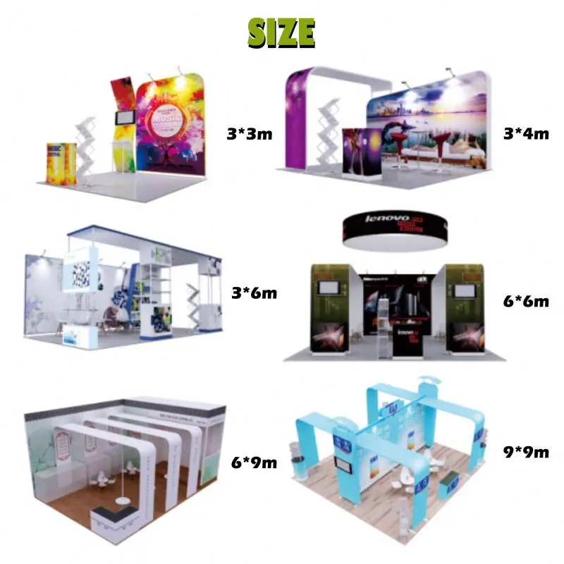 Customized Aluminium Exhibition Stand Tradeshow Trade Show Exhibition Booth Portable Modular Exhibition Trade Show Booth
