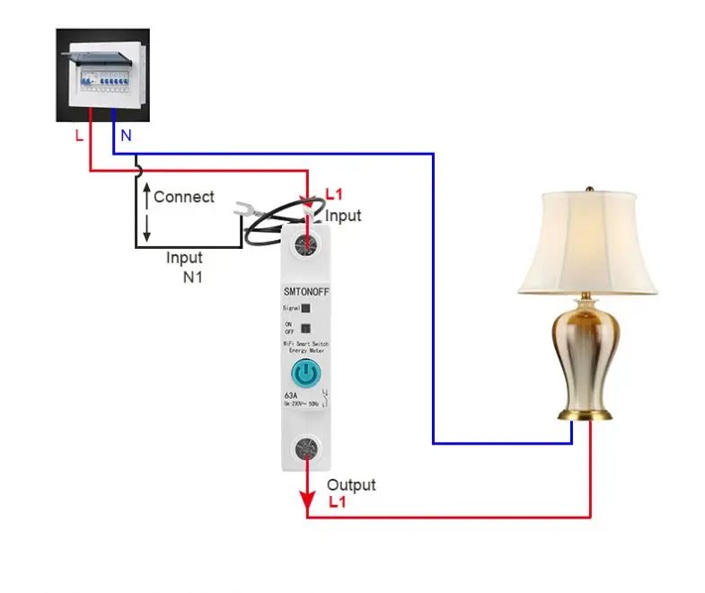 eWeLink Wifi Smart house 1P Single Phase Circuit Breaker,Din Rail Power Consumption Energy Monitor,kWh Meter,Wattmeter,110V 220V