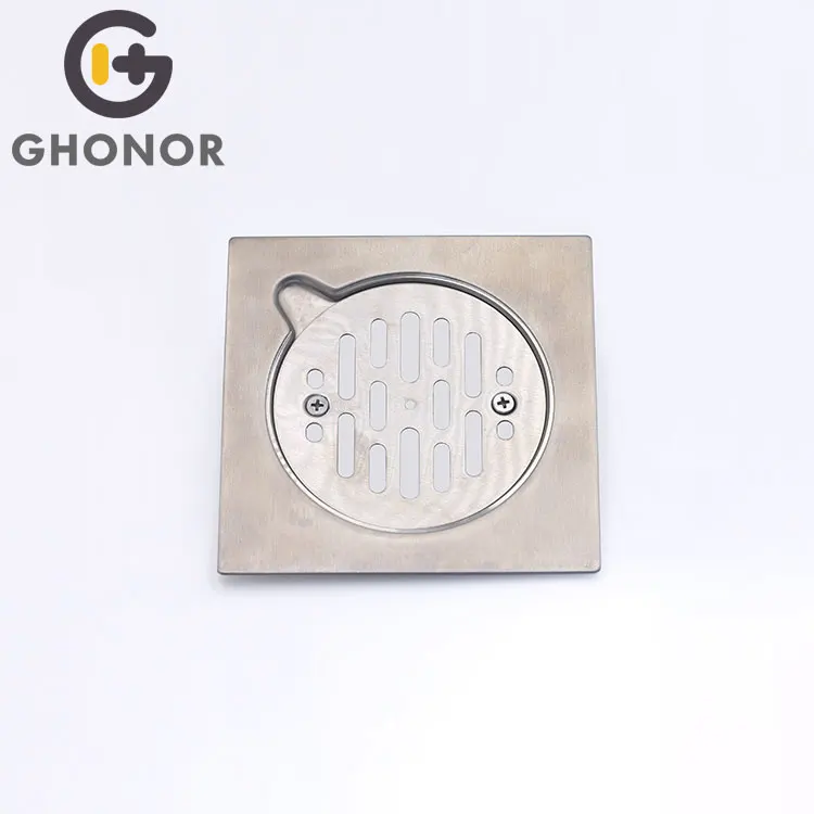 SUS 304 15X15 Shower Italian Flat Ceramic Floor Drain Italy Block Smell Removable Cover Drain New Model Decorative