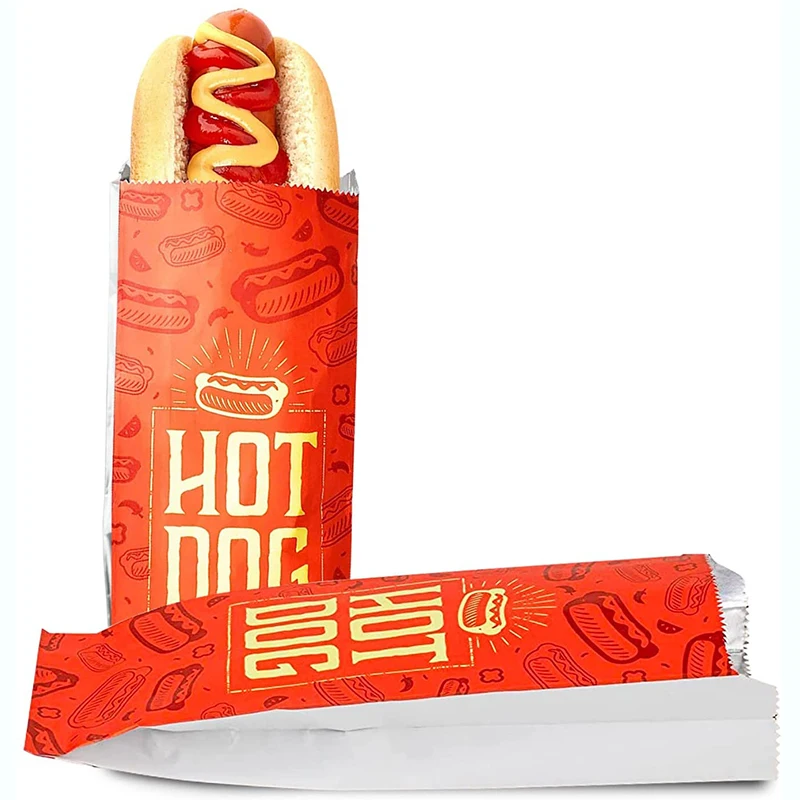 Aluminum Foil Lined Paper Bag for Hot Food French Fried Roast Chicken Rolls Doner Kebab Burger Paper Bag