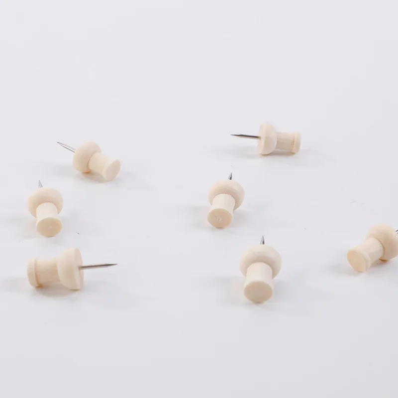 Wood Thumb Tacks - Standard Push Pins Wooden Push Pins  for Wall Hanging Bulletin Boards, Cork Boards, Foam Boards,