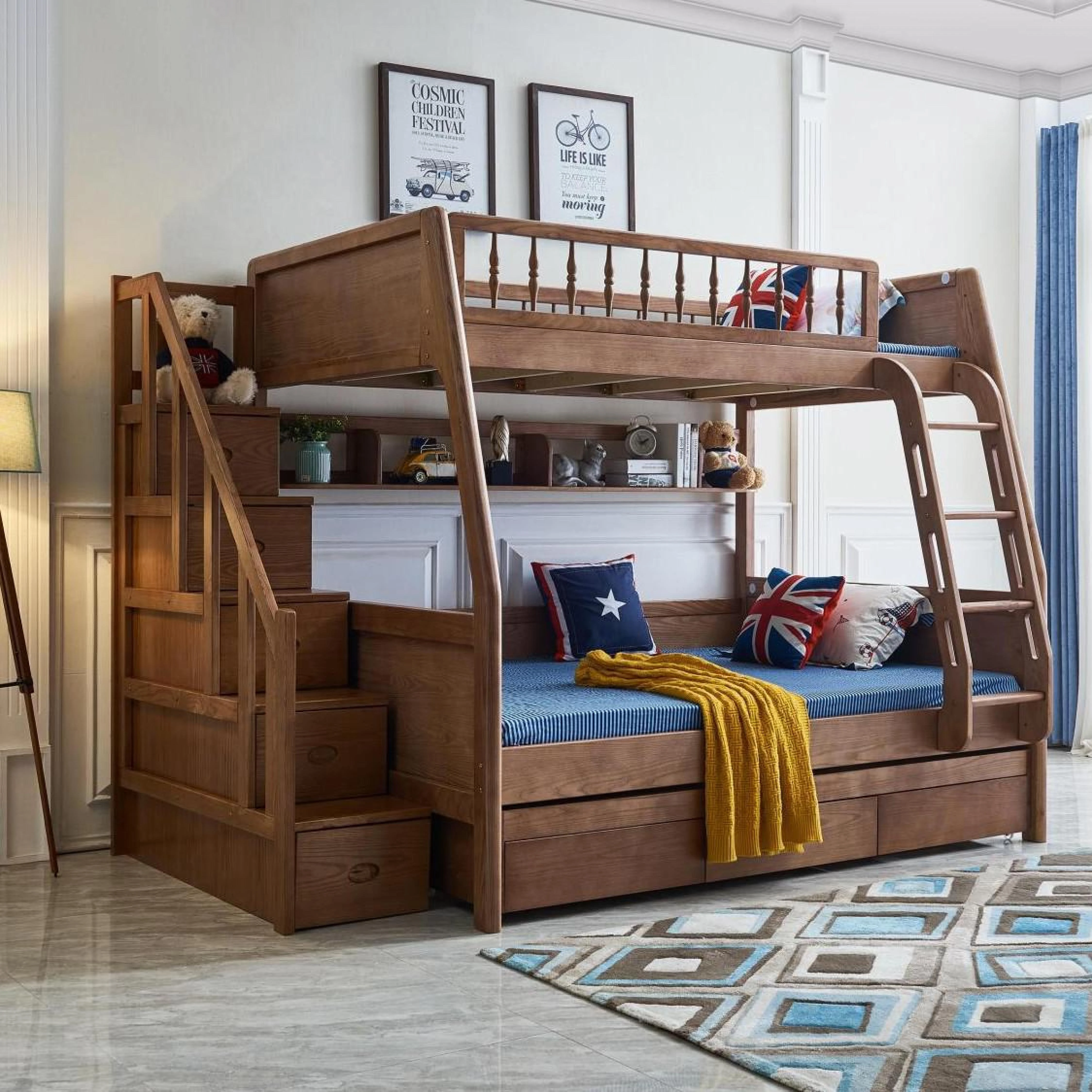 Modern custom color bed kids bunk beds double Bedroom Furniture Wooden high quality children bed