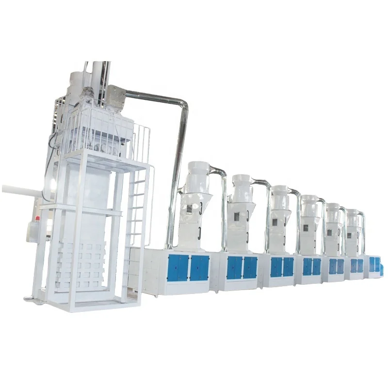 Textile waste recycling production line opens the yarn of waste clothes into fibers to make non-woven fabric opening machine
