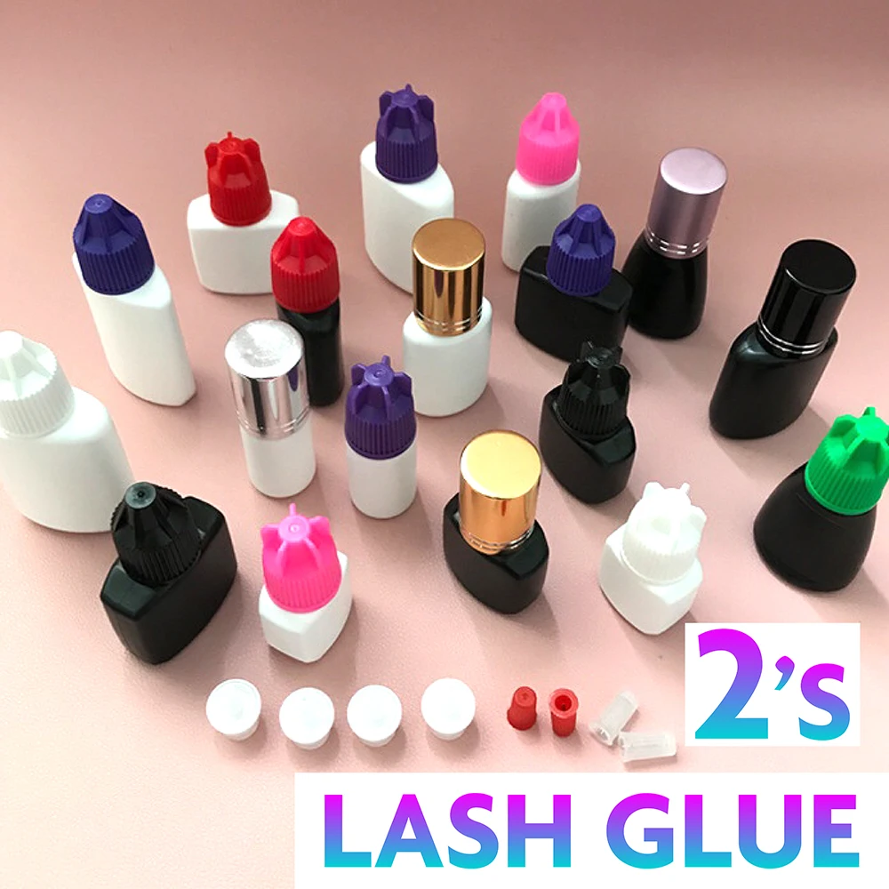 Wholesale Custom logo 5ml Lightning fast long retention eyelash extension adhesive LED UV lash glue