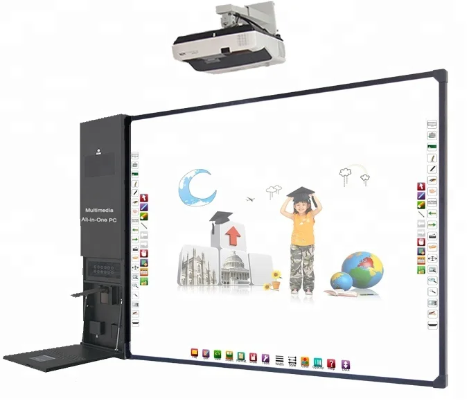 Wall mount EIBOARD multimedia all in one PC interactive whiteboard