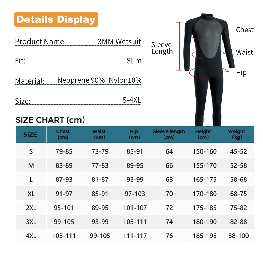 3/5mm spot diving suit warm cold wet winter swimming one-piece snorkeling sunscreen surfing suit