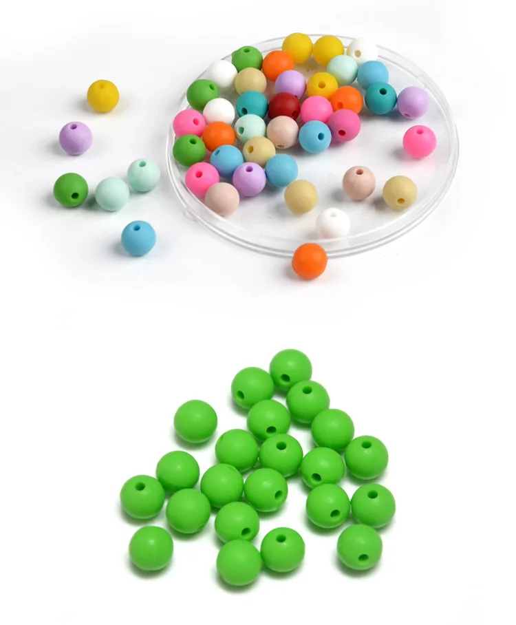 Популярные разноцветные печатные круглые силиконовые бусины 12 мм 15 мм 19 мм