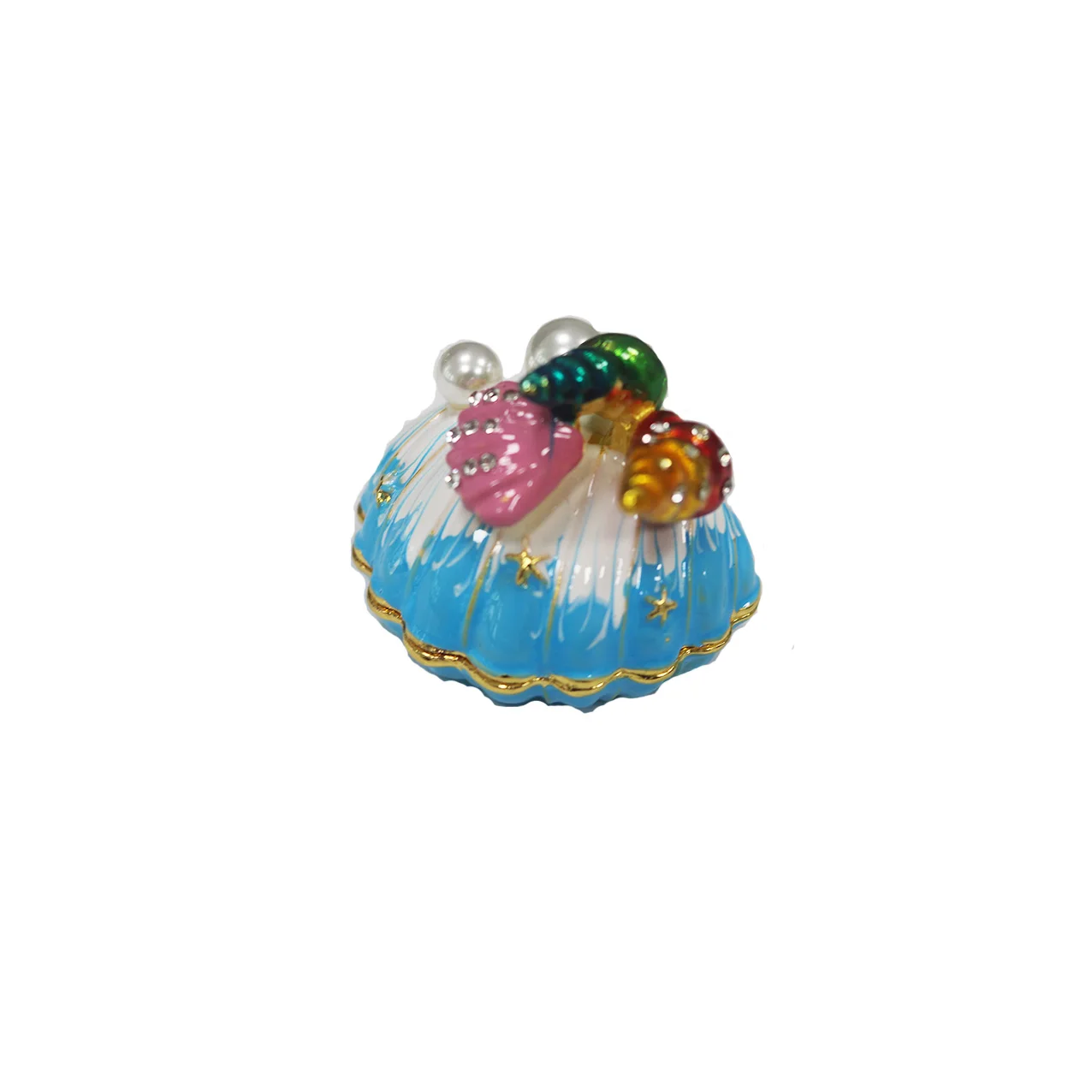 bulk price sea shell jewelry box  Enamel diamond Metal Crafts Ornament Home Decoration  business  Gifts