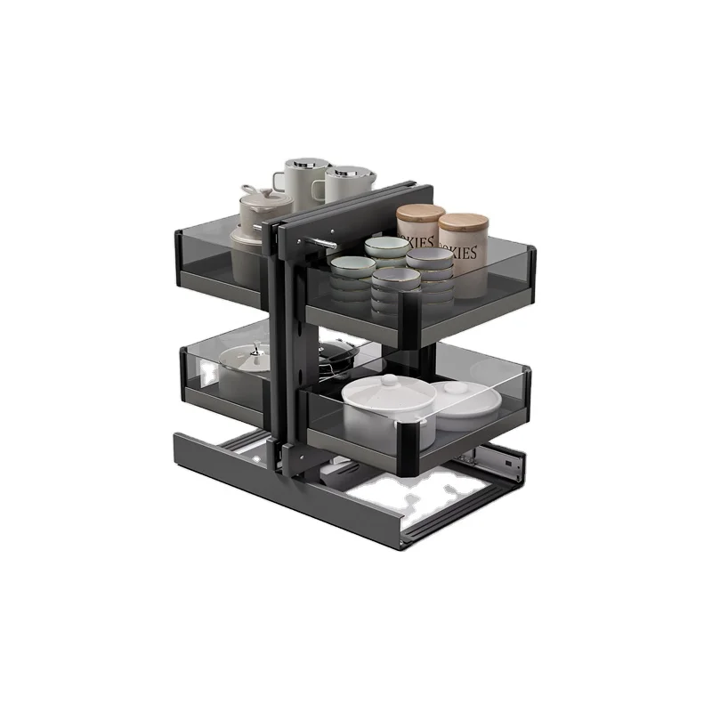 Kitchen Cabinet Plate Shelf Modular Pantry Organizer Accessories Sliding Storage Hidden Magic Corner Kitchen Pull Out Basket