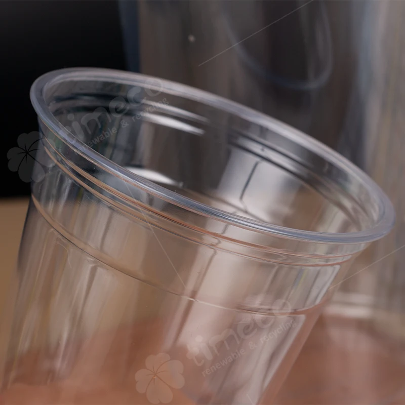 wholesale 16oz PET cup PLA drink coffee cup with lids and straw cold drink disposable plastic cups custom