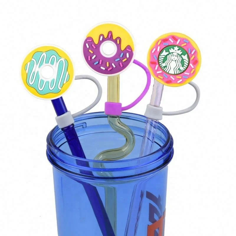 Wholesale  Cartoon  Silicon Straw Topper peso pluma, karol g bad bunny Accessories Straw toppers  Silicone Covers