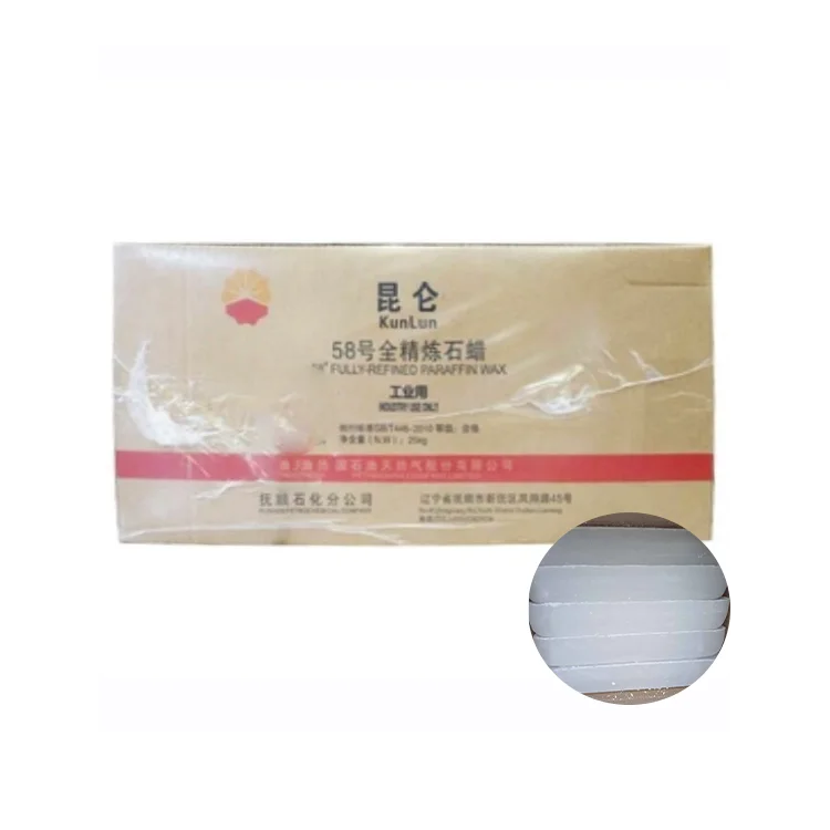 China Kunlun Wax 54 56 58 60 Fully Refined Paraffin Wax Candle Making Solid Wax