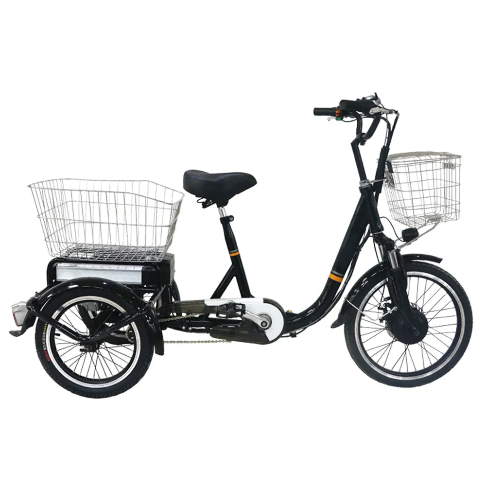 Hot selling aluminum frame electric cargo tricycles trikes 3 three wheeler bikes bicycles for shopping