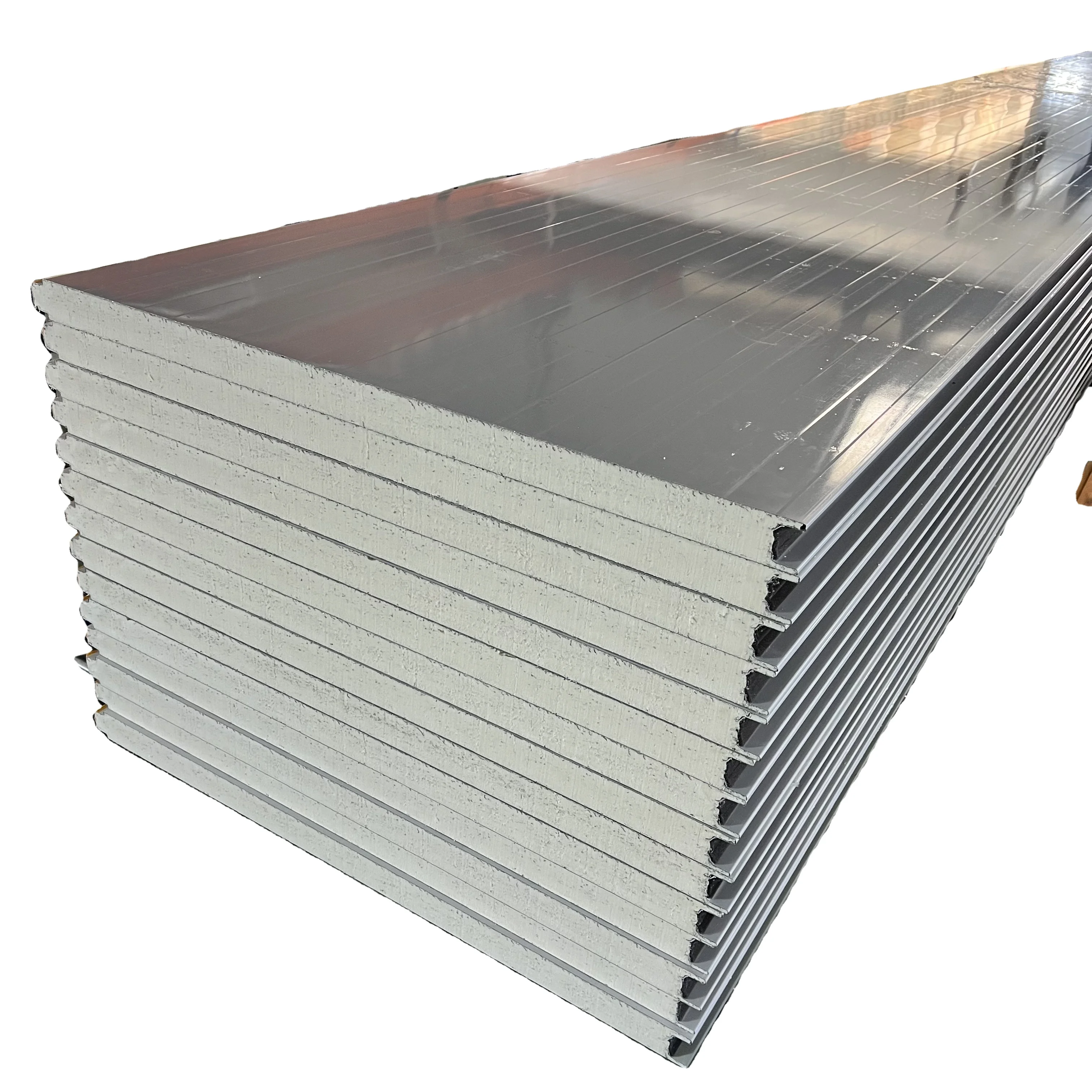 low price 30 40 50 80 100mm Polyurethane  PIR/PUR/PU  Foam wall prefab homes sip  sandwich Panels