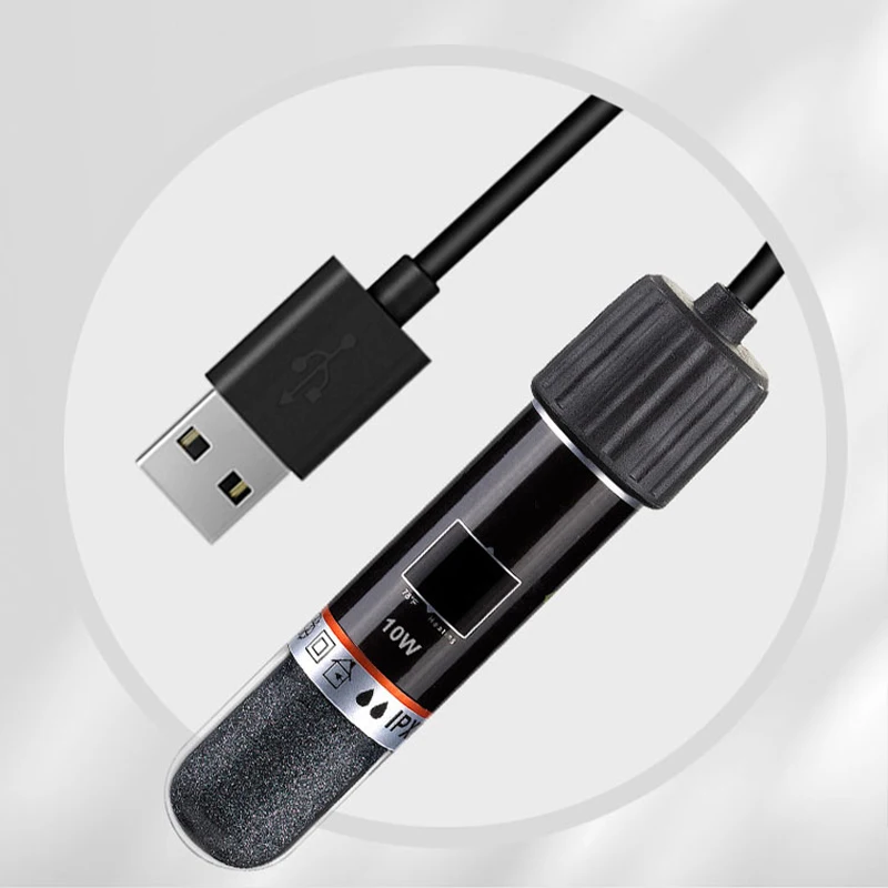 Aquarium Heating Rod USB Aquarium Tank Mini Small Inline Titanium 10W Aquarium Heater