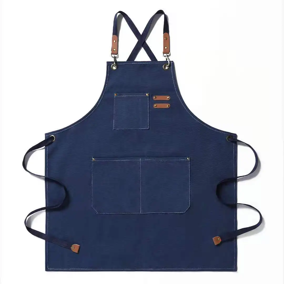 Wholesale Apron With Removable Adjustable Strap work apron Durable Washed Canvas Chef Bib Apron
