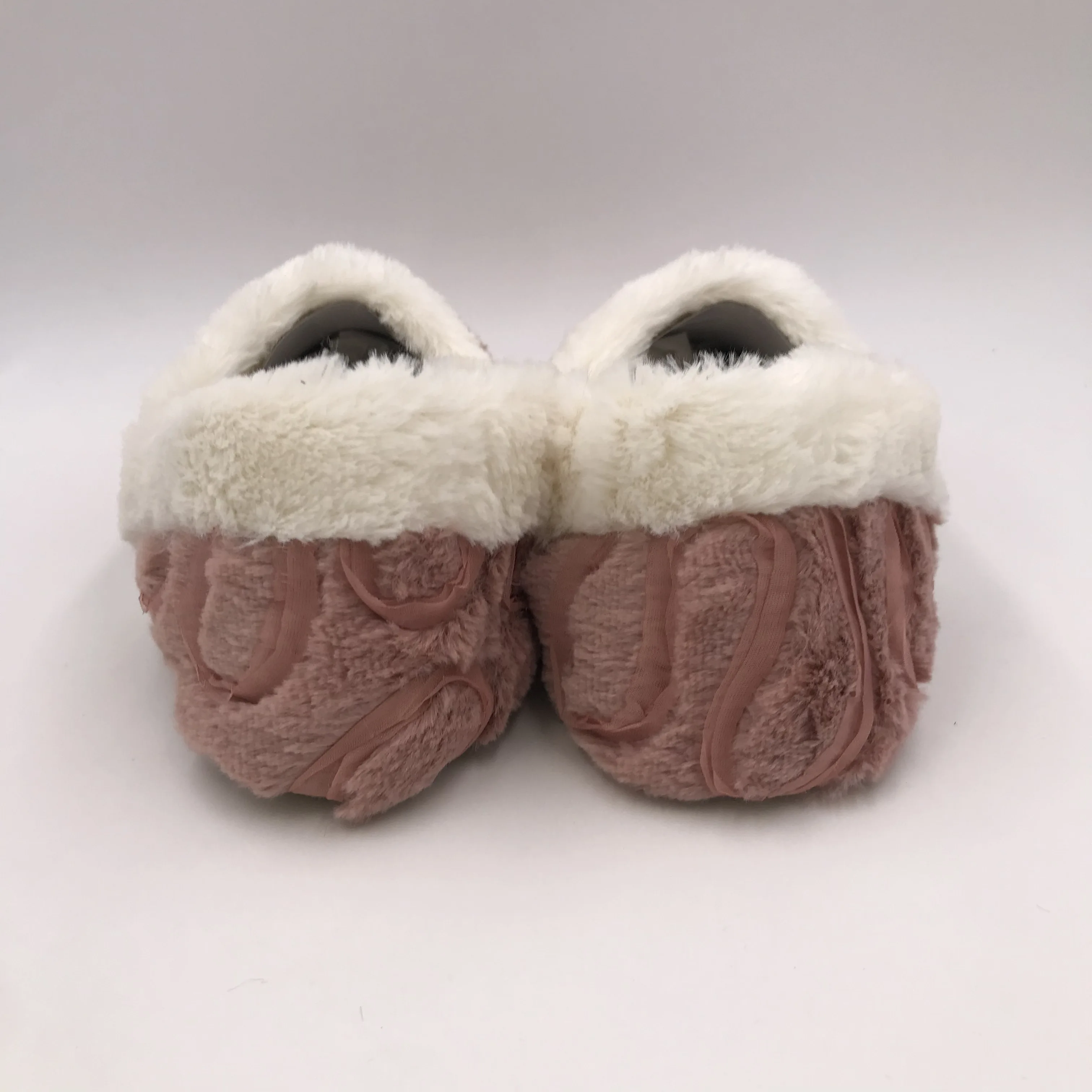 PV plush upper high quality PU leather sole full closed womens bedroom slippers
