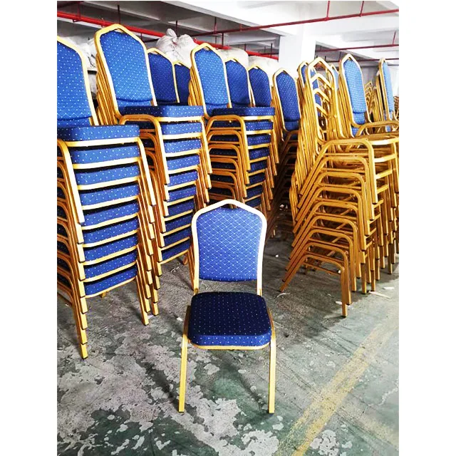 Fancy Rental Banquet Used Hotel Cheap Wholesale Stackable/Stacking Gold Event Banquet Chair