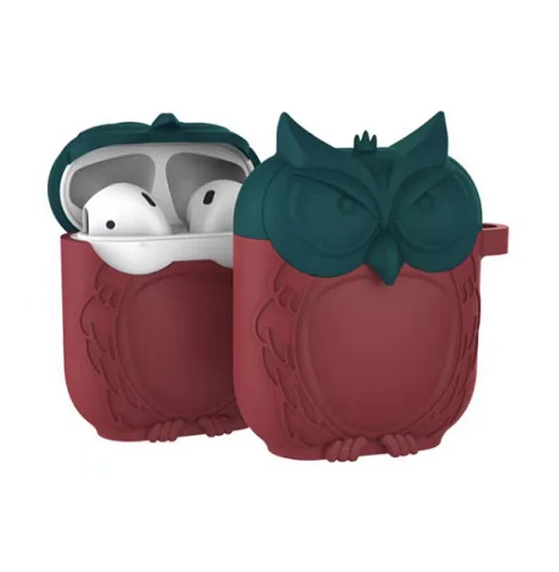 Amazon Hot Selling Durable Shockproof Cute Bird Owl Protective Cover Silicon Wireless Earphone Case For Airpods 1/2/3Case
