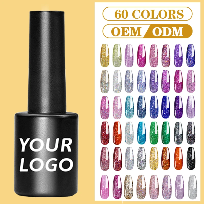 Good Quality Nail Gel Professional Wholesale Gel Nail Polish OEM/ODM Nail Art Beauty Salon Glitter Color Gel UV