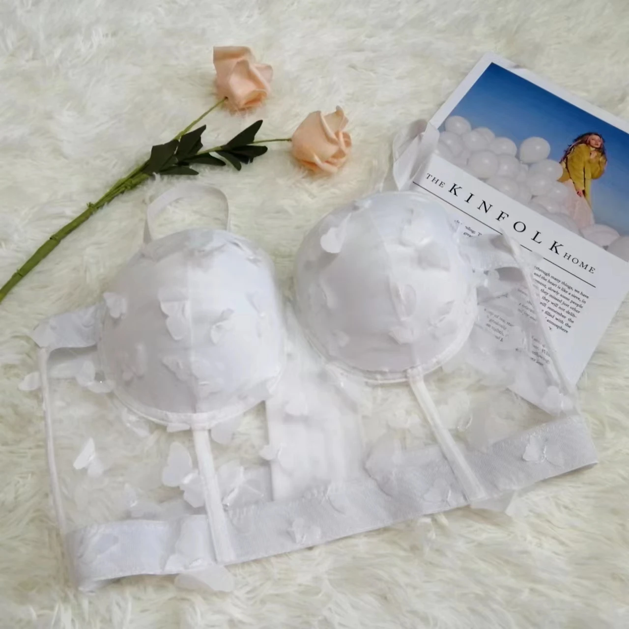 Wholesale Bustiers With Butterfly Mesh Sheer Crop Summer Breathable Camisoles Women Tank Tops Lace Corset Bra Top Corsets Femme