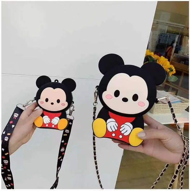 Cartoon Kawaii 3d Animal Mini Mouse Holders Wallet Chain Zipper Bag Silicone Key Storage Bag Mini Crossbody Coin Pouch Purses