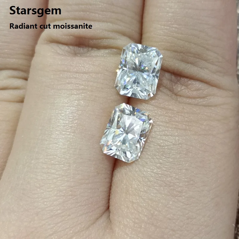 Starsgem competitive price pure white clear DEF moissanite heart arrow radiant cut moissanite