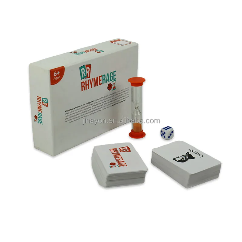 Board Game Manufacturing Playing Cards set with Box Timer Dice for Kids 7+