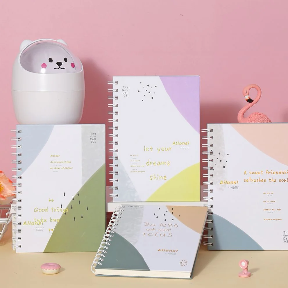 Hardcover Writing Notepad Paper Leaf Coil Notebook Loose-leaf 145x210mm70 Sheets Hard Cover Loose School Notebook 80 Sheets