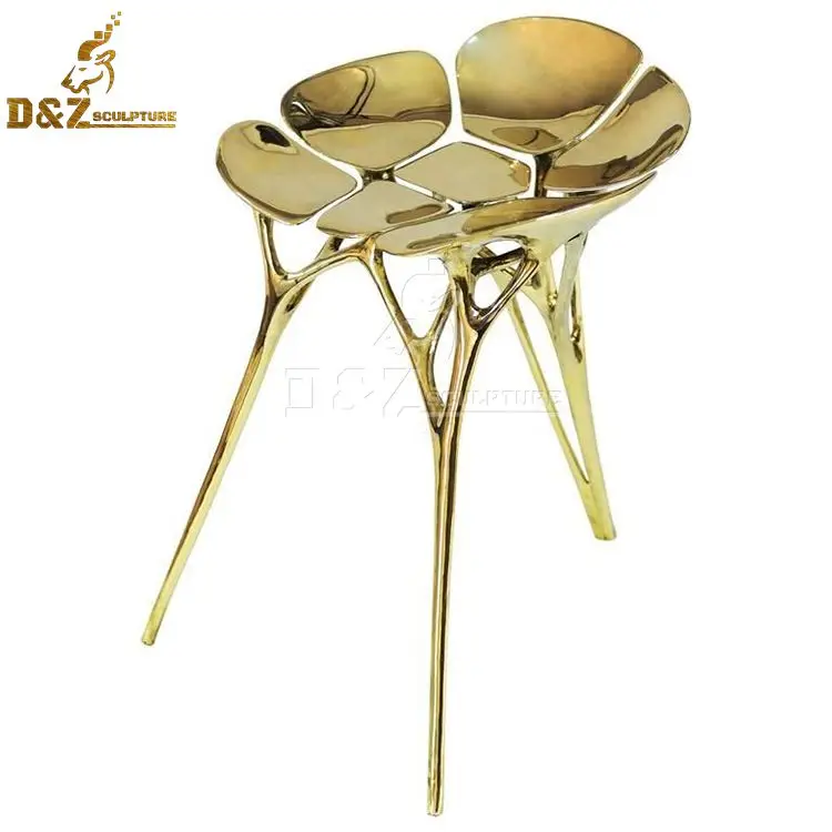 Home Decoration Stainless Steel Chair Sculpture With Mirror Finish