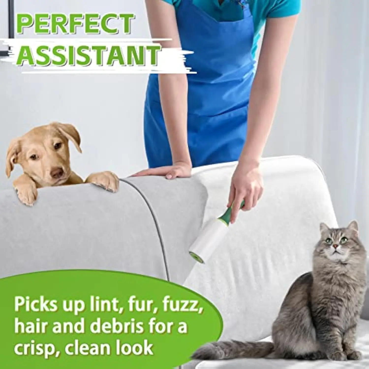 Manual Plastic Pet Hair Remover Couch Furniture Clothes Sticky Lint Rollers & Brushes for Effective Dog & Cat Hair Removal