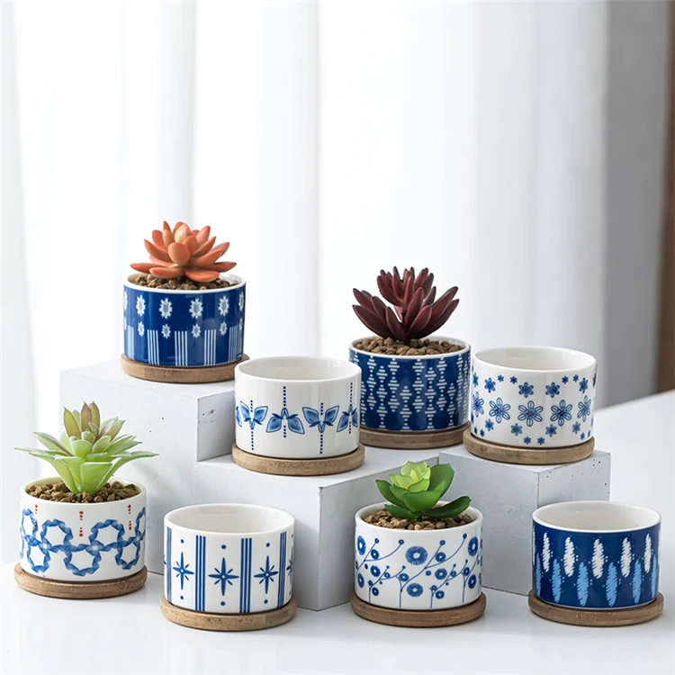 Home Decor Small Mini Nordic Ceramic Succulent White Flower Pot Flower Pots And Planters