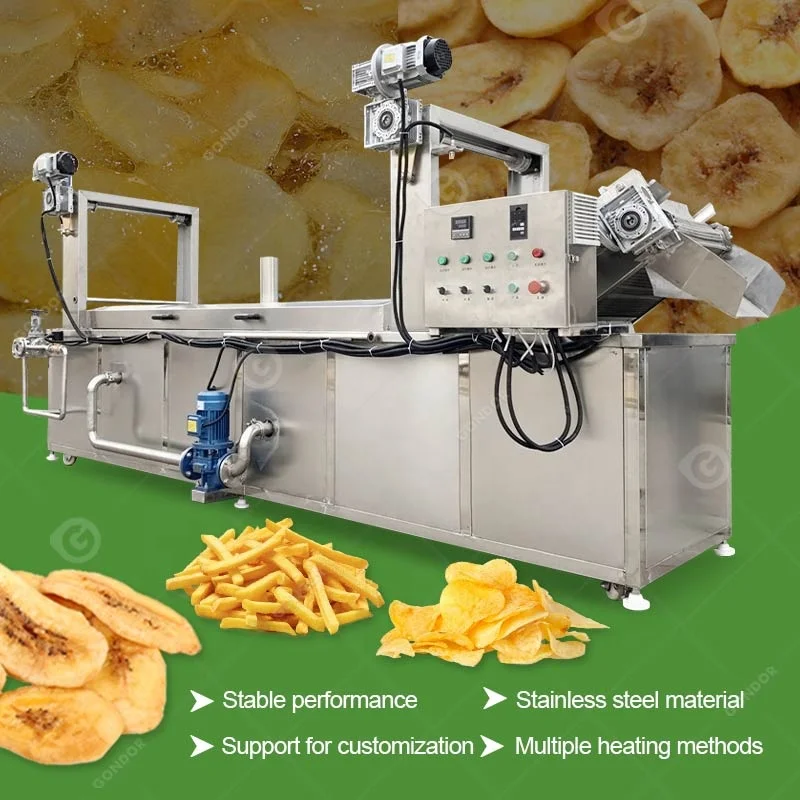 Automatic Freidora Continua De Snack Onion Fryer Large Peanut Sausage Fry Machine Fried Chicken Production