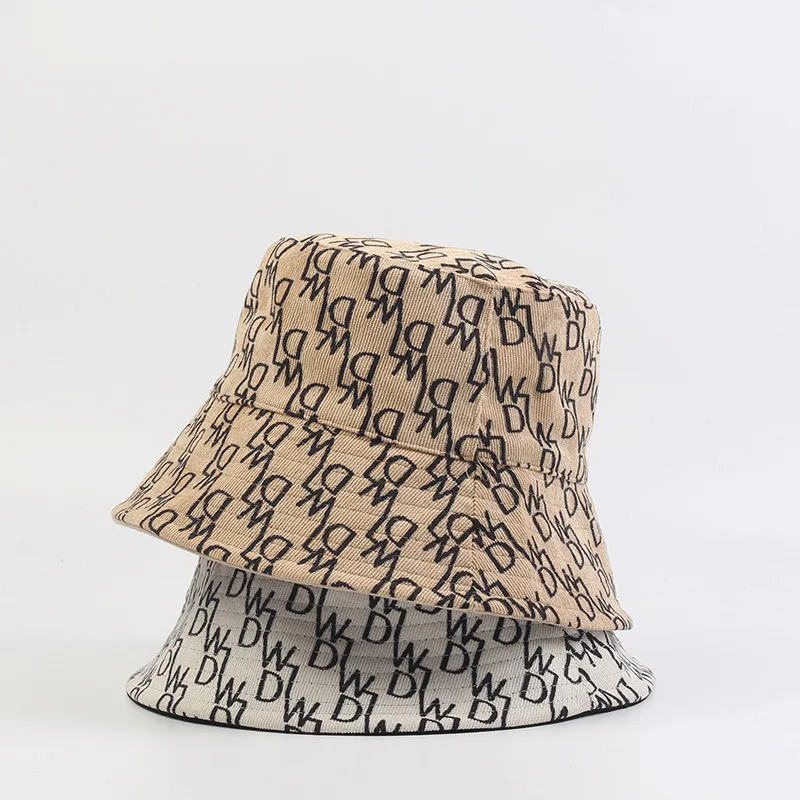 Cotton Wild Letter Bucket Hat Wholesale Custom Bucket Hat Double-sided Visor Graffiti Fisherman Hat