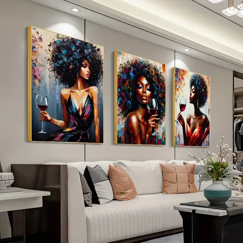 Canvas Poster African Canvas Wall Art Elegant Black Woman Minimalist Wall Decor Graffiti Art Poster For Bedroom Living Room