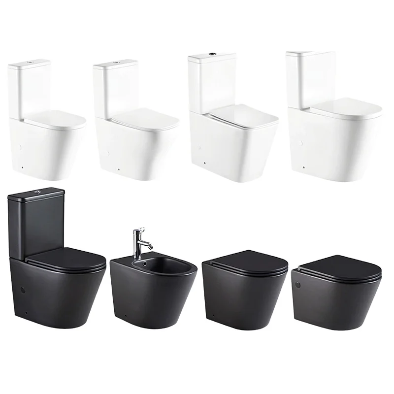 Matt Black Toilet Wholesale Sanitary Project Bathroom tank Hidden Wc Europe Money Save Toilette Bath