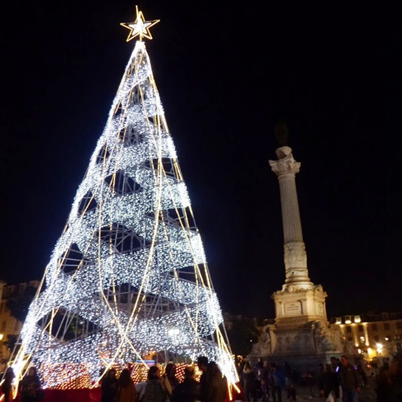 new lobby decorative waterproof material Blue spiral christmas tree
