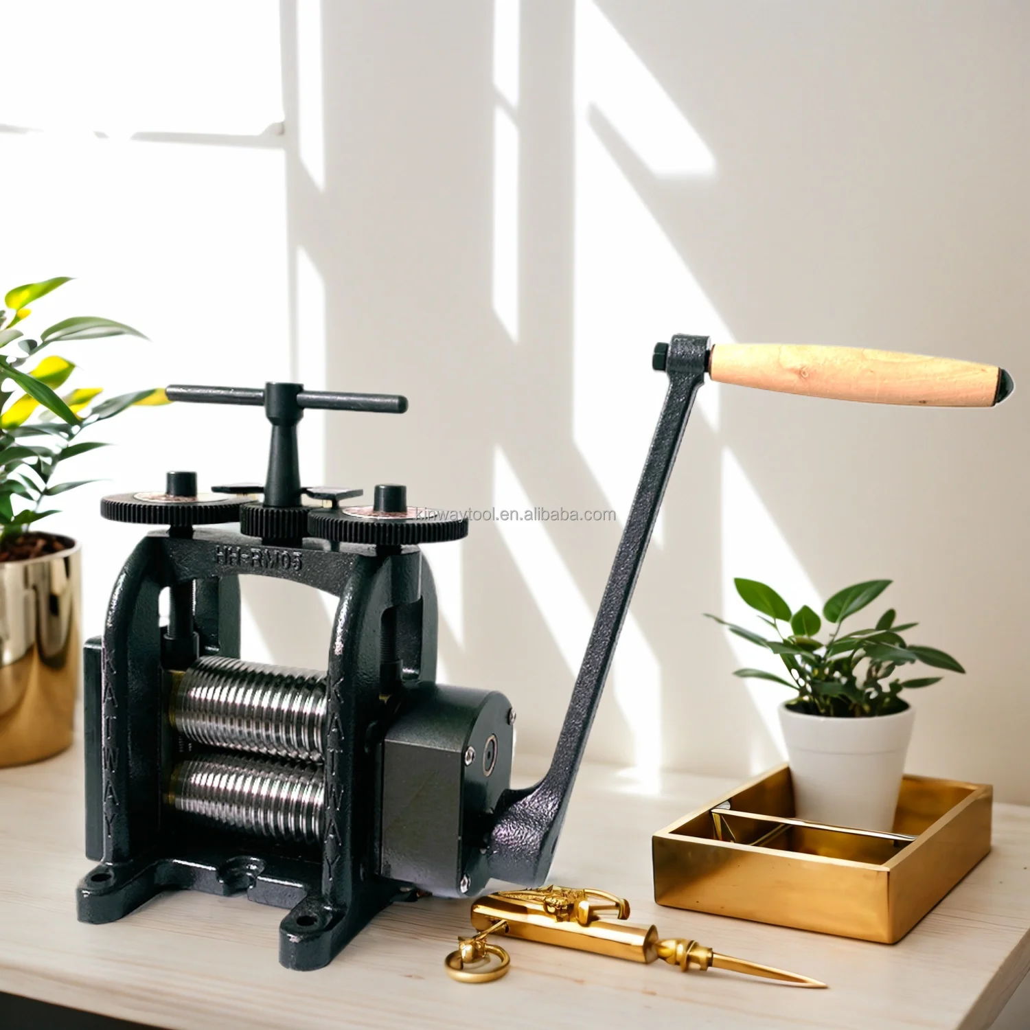 Jewelry Wire Square Rolling Mill Rolls Square Pattern Wire Roller Manual Combination Rolling Mill with Gear Jewelry Rolling Mill