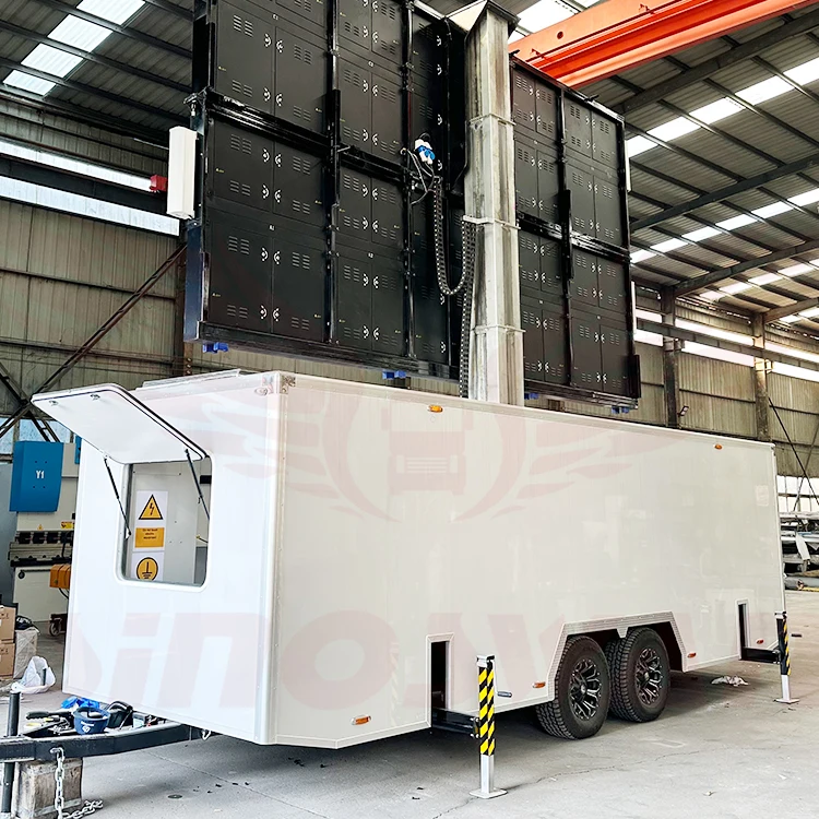 SINOSWAN SL50Pro mobile led trailer hydraulic lifting and 360degree rotation Outdoor Advertising mobile led trailer
