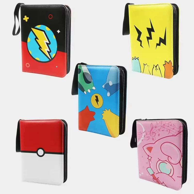 Wholesale 4 Pockets Zippered  Pokemo ned folders Trading Card Binder