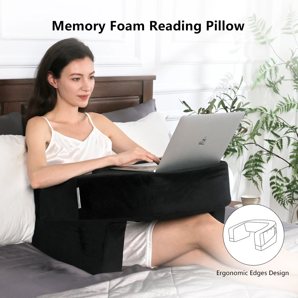 Extra Large Arm Rest Pillow Memory Foam Bed Rest Soft Gaming Pillow Soft Lap Desk Reading Pillow for Gaming