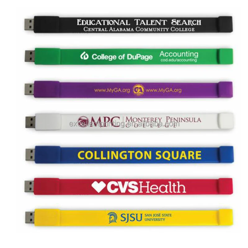 Custom Logo Memory Portable Wristband Usb Flash Drive Bracelet Pendrive Memory Stick