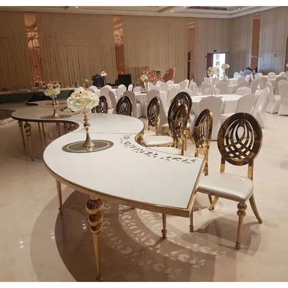 Good price Luxury Gold back round throne stainless steel hotel Party Event Dining Banquet Wedding Chairs