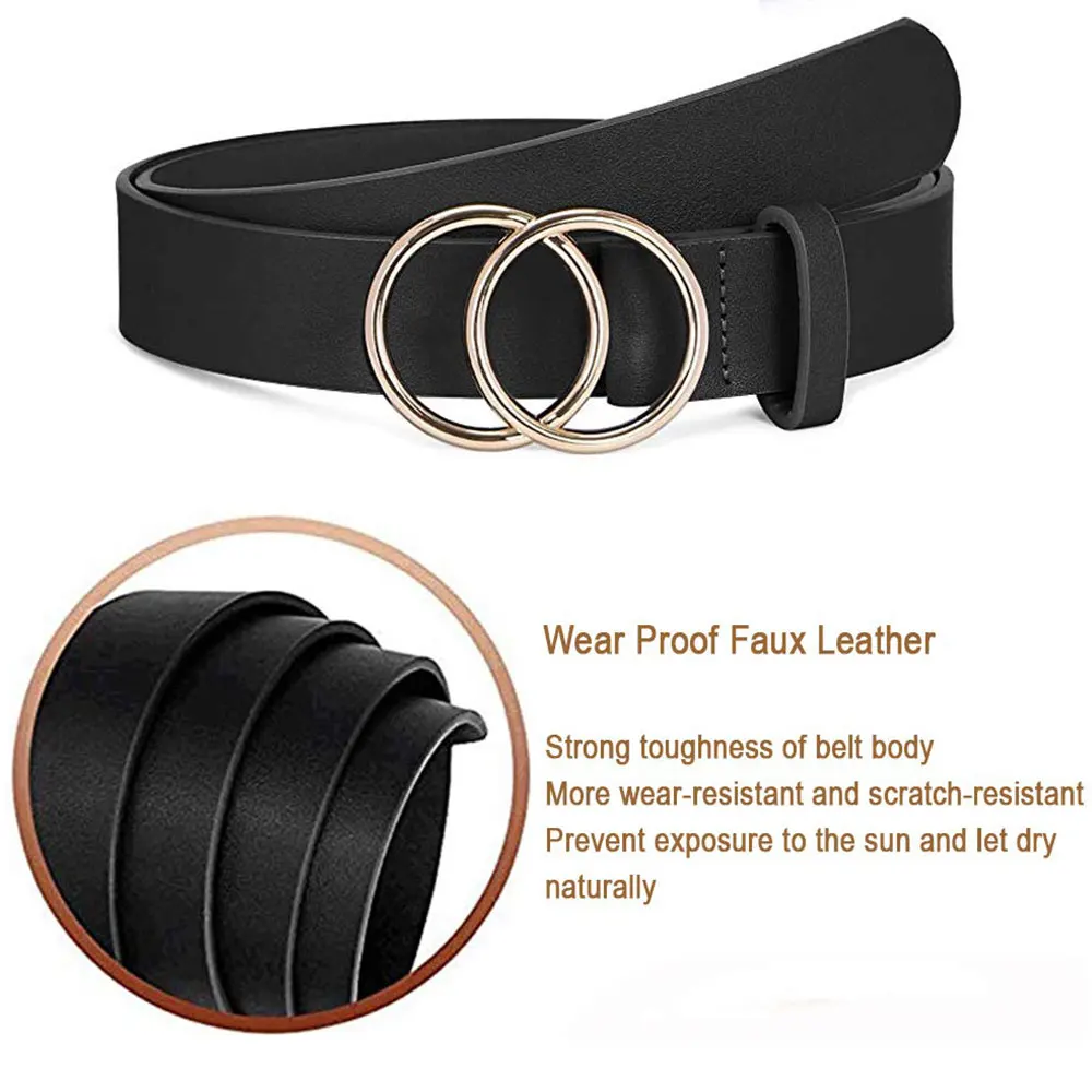 New Fashion Factory Wholesale Custom Round Buckle Heavy Duty Custom Genuine Black Leather Belt Formal Casual Use