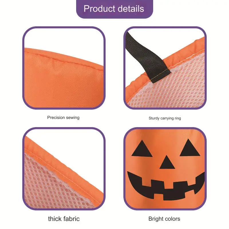 Wholesale Halloween Decoration Candy Bag Accessories Handheld Led Light Halloween Basket Toy