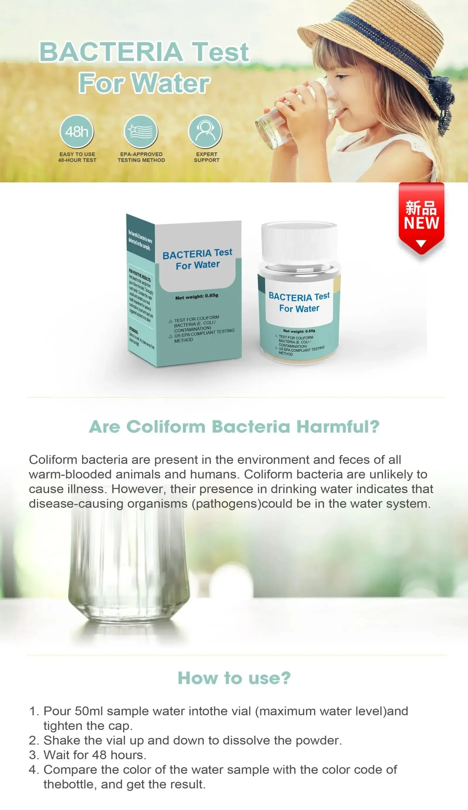 E. coli Water Test Powder Fast Test Escherichia Test