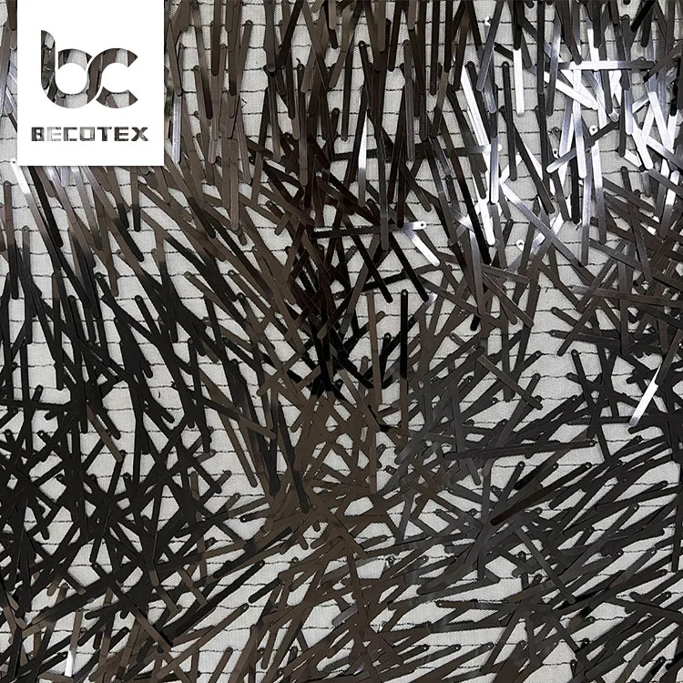 2024 New arrival high quality heavy sequin embroidery fabric fashion tulle dress sequin fabric