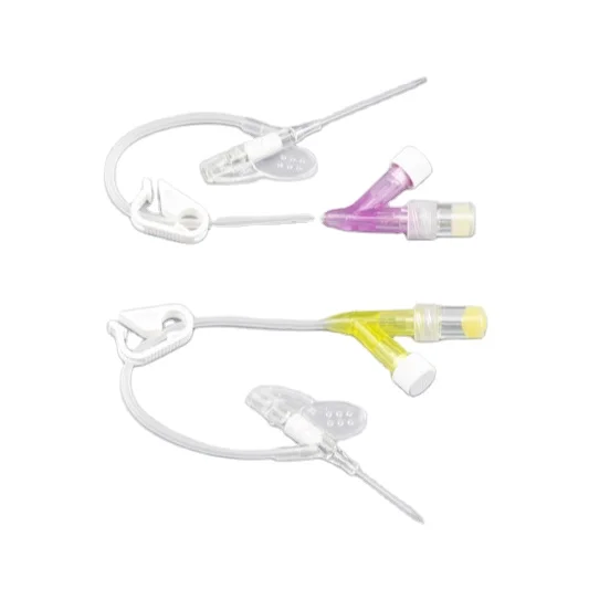 closed system iv cannula catheter with wings and injection